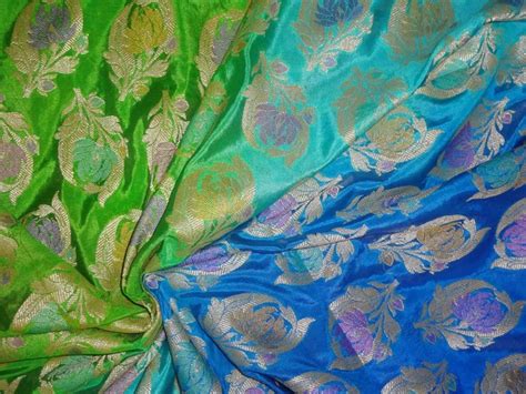 BROCADE~WIDTH 44 ~ PEACOCK GREEN X BLUE SHADED COLOUR – The Fabric Factory