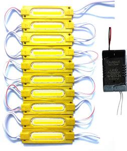 Wetrix 10 Pieces (Yellow) DC 12 Volt 2 Watt Capsule Shape + 12V Adapter ...