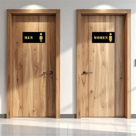 Inephos Acrylic Washroom Signage – Men and Women Toilet Door Sign – Bl ...
