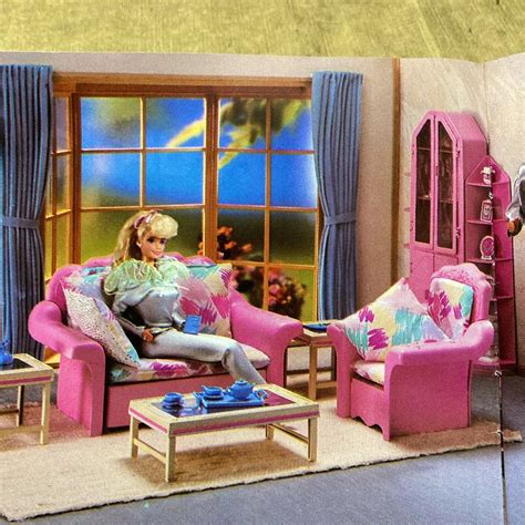 Barbie Toys | Barbie Vintage "Sweet Roses" Pink Sofabed & Chair Set ...