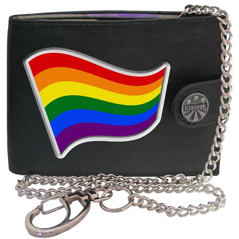 Buy Gay Pride No Symbol Symbol KLASSEK Mens Wallet with Chain Real ...