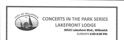 Stratford Hill plays "City of Willowick" Concert Series", 30525 Lake ...