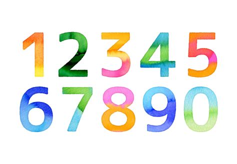 watercolor vector colorful numbers 21007810 Vector Art at Vecteezy