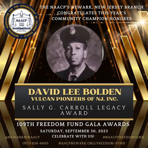 NAACP Newark to honor David Lee Bolden, a co-founder of NJ Vulcan ...