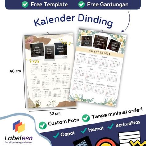 Jual AST Cetak Kalender Custom Foto Satuan A3+ | Kalender Dinding 2024 ...