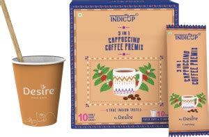 INDICUP 3 in 1 Cappuccino Premix Coffee Powder 10 Sachets X 14g Instant ...