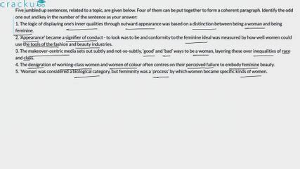 [Video] **Five jumbled up sentences, related to a topic, are given ...
