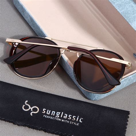 Buy Golden Brown Polarized SG4612 Round Sunglasses - Enhance Your Style ...