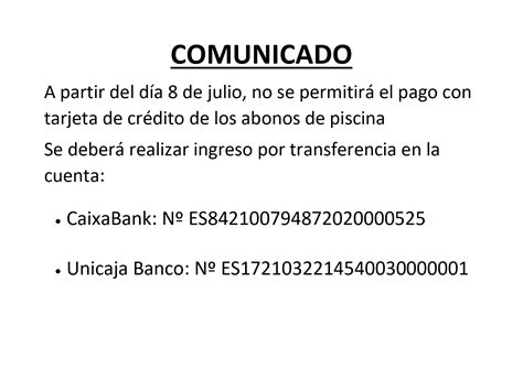COMUNICADO ABONO PISCINA