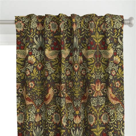 William Morris Curtain Panel - Strawberry Thief by Peacoquettedesigns ...