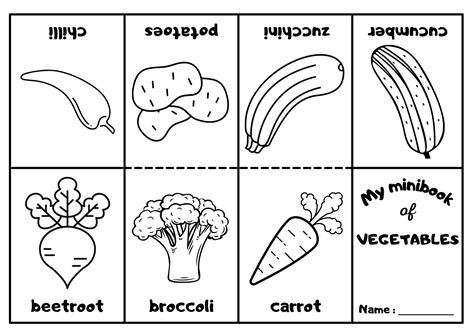 Vegetables Mini Coloring Book - Ezpzlearn.com