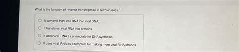 Image result for Reverse transcriptase function