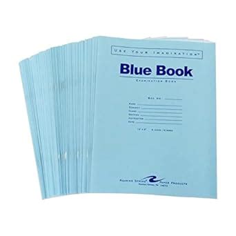 Roaring Spring Test Blue Exam Book, 50 Pack, Wide Ruled with Margin, 10 ...