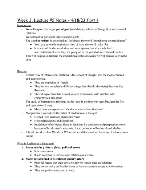 Poli Sci 7 Week 3 Lecture 5 Notes - Week 3, Lecture #5 Notes - 4/18/23 ...