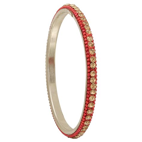 Sukriti Indian Stylish Beads Studded Brass Red Bangles Bollywood Jewel ...