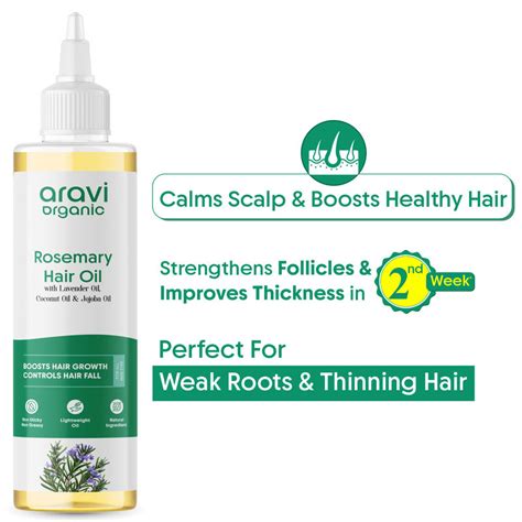 Buy Aravi Organic Rosemary Lavender Hair Oil For Healthy Hair, Scalp ...