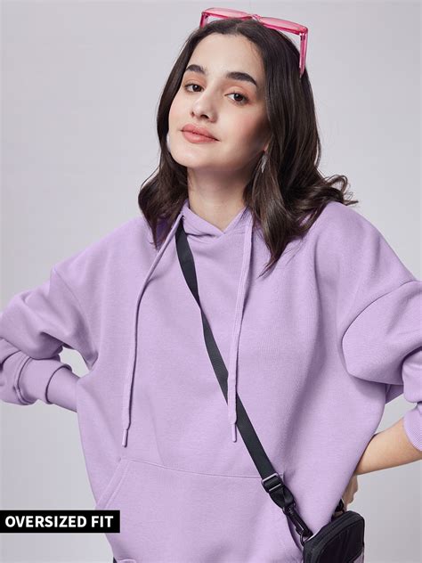 Buy Solids: Lavender Women Oversized Hoodie Online