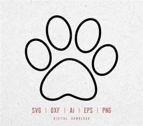 Buy Paw Print Outline SVG, Pet Paw Silhouette (digital Download) Online ...