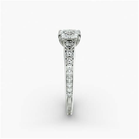 GIA 2.35 Carat F-VS2 Ideal Cut Princess Diamond Inspired Diamond Pavé ...
