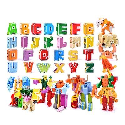 Buy WELINK 26 PCS Alphabet Transformer Robots Action Figure Preschool ...