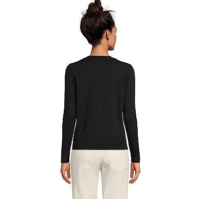 Women's Lands' End Tall Fine Gauge Cotton Cardigan Sweater
