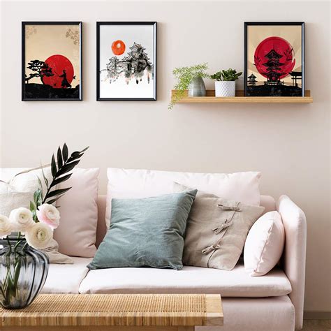 YUMKNOW Japanese Art Wall Decor - Unframed 8x10 Set of 4, Modern ...