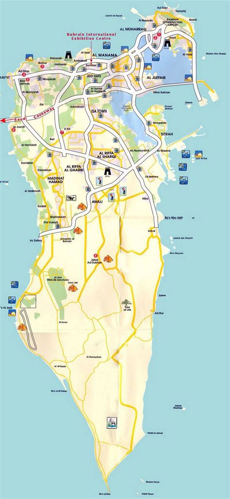 Tourist Map Of Bahrain And Surrounding Countries