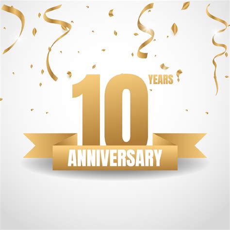 10 years gold anniversary logo design. Vector illustration 2091558 ...