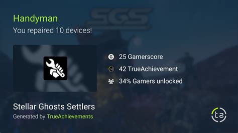 Handyman achievement in Stellar Ghosts Settlers