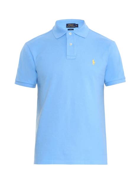Polo ralph lauren Slim-fit Cotton-piqué Polo Shirt in Blue for Men | Lyst
