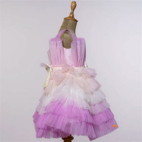 Buy Purple & White Layered Girls Frock – Mumkins