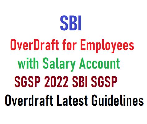 SBI OverDraft for Employees with Salary Account SGSP 2022 SBI SGSP OD ...