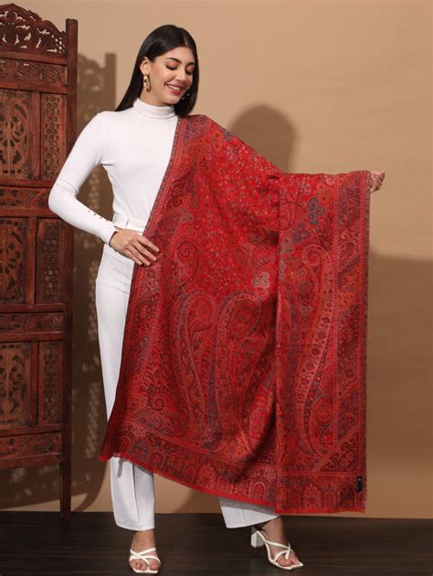 Kani Weave Woven Shawl for Women in Paisley Royal Equisite Patterns ...