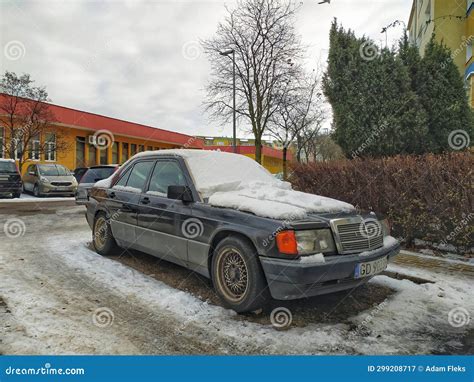 Old Veteran Classic Very Dirty Black Sedan Car Mercedes Benz with ...