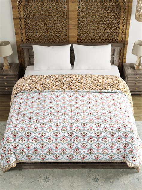 BLOCKS OF INDIA Hand Block Printed Cotton King Size Quilt (Design 54 ...