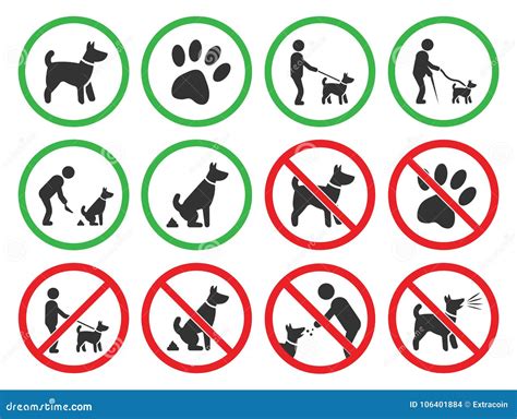 No Dogs Icons Dog Prohibited Allowed Signs Clipart And Illustrations