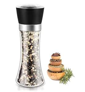 Buy KSHMANIDHAYE Glass Pepper Mill Stainless Steel Salt & Pepper ...