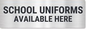 Mindcraftz School uniforms available Sign Board Silver Color Sticker ...