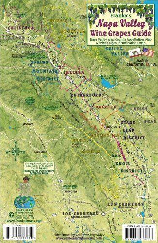 Napa Valley Wine Grapes Map & Guide Franko Maps Laminated Card : Franko ...