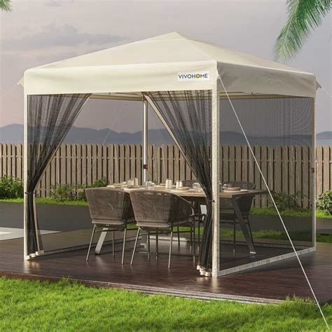 VIVOHOME 8x8ft Easy Pop-Up Screen Tent, Outdoor Canopy Tent Mosquito ...