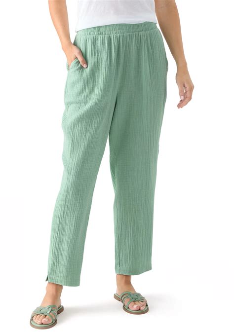 Kim Rogers® Women's Gauze Cropped Pants | Belk