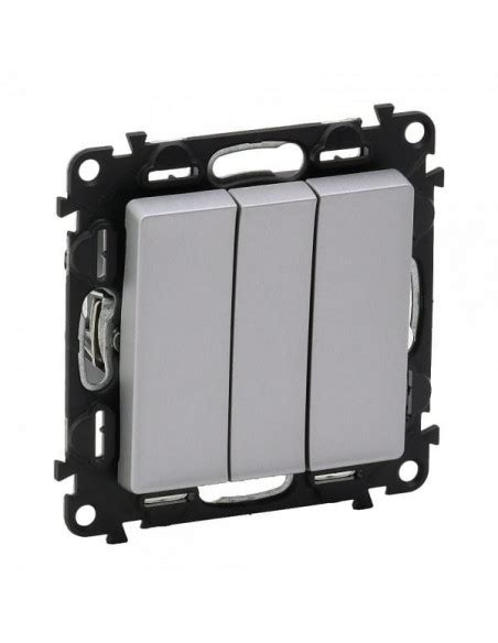 Выключатель трехклавишный Legrand Valena-L Алюминий от производителя ТД ...