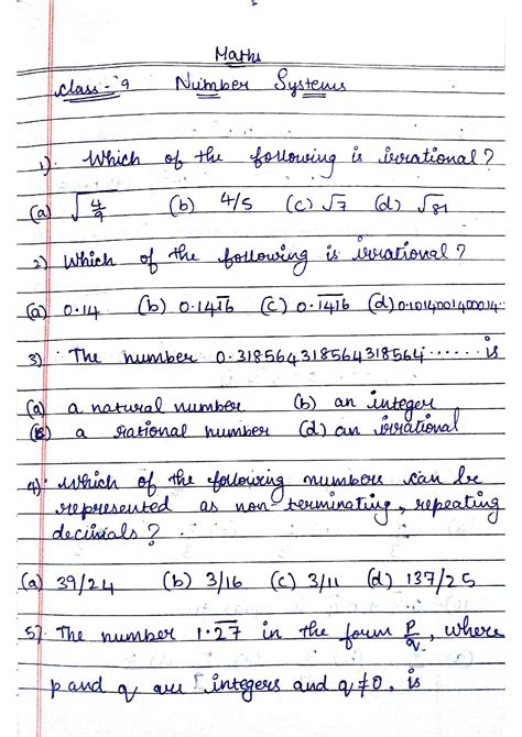 Image result for Case Study Type Question for Class 9 Maths Number System