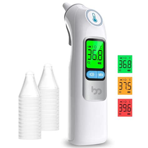 Infrared Ear Thermometer, Accuracy Health Care Therometer for Adults and Kids, 3-Color Fever ...