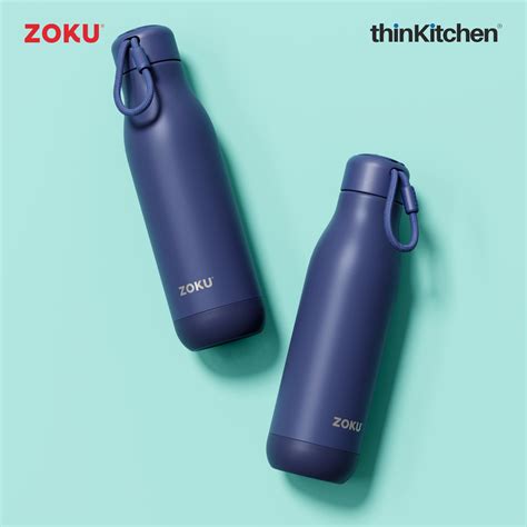 Buy Zoku 18oz Navy Stainless Steel Bottle Online at thinKitchen