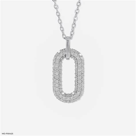 Double Oval Lab Diamond Pendant 14K Yellow Gold – Maiora Diamonds