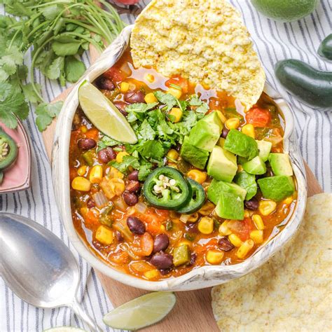 Easy Vegetarian Taco Soup - Pressure Cooker - Piping Pot Curry
