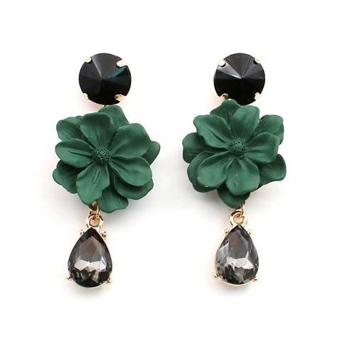 Yellow Chimes Classic Vintage Bohemia Green Flower Natural Stone Black ...