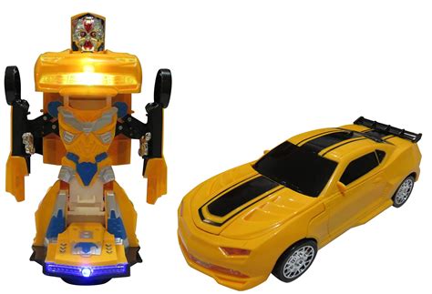 Buy Car Transforms into Robot Car Toys for Children Bump and Go Action ...