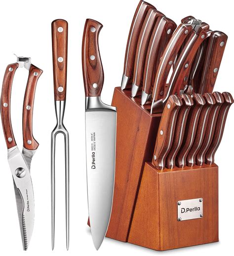 McCook MC29 Knife Sets, 15 Pieces German Stainless Steel Kitchen Knife ...